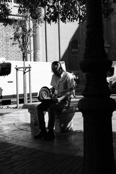 Reflective Moment in the City