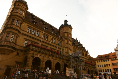 Historical Architecture in a Busy Square