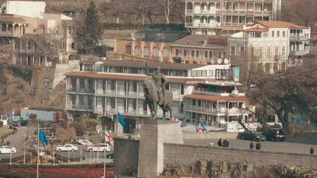 Historic Cityscape with Monument