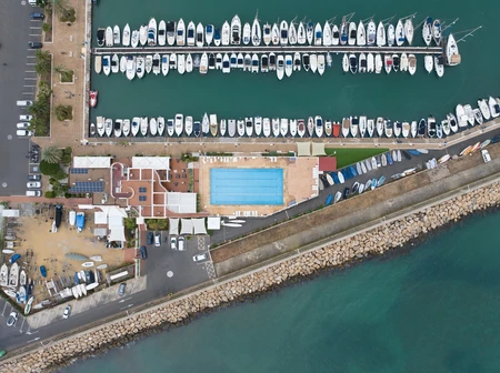 Aerial View of a Marina