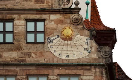 Historical Sundial on Building