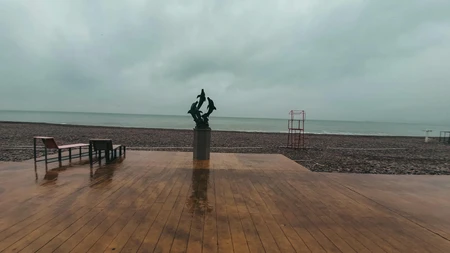Rainy Beachfront Sculpture