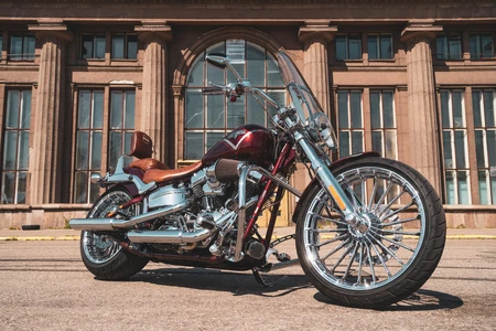 Vintage Motorcycle in Urban Setting