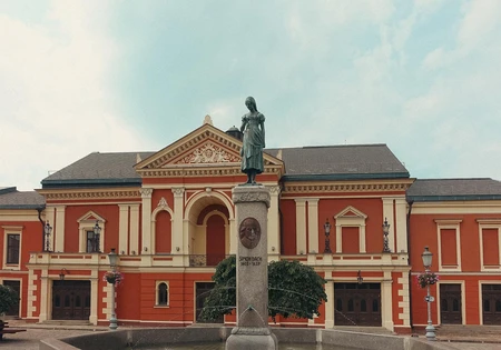 Historic Building with Statue