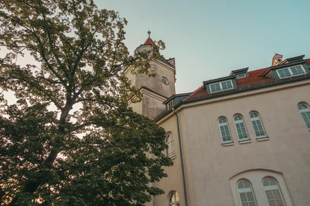 Historic Building at Sunset