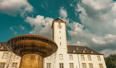 Historic Building with Fountain