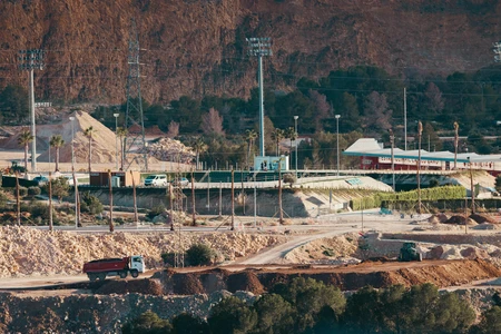 Industrial Landscape with Construction Activity