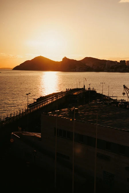 Golden Sunset Over the Pier