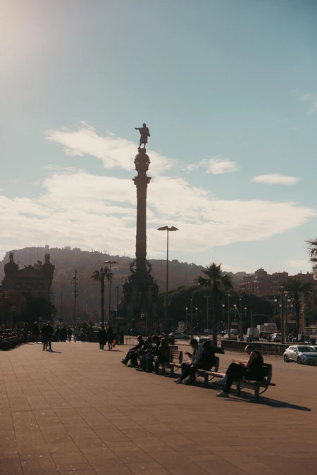 City Landmark with Statue
