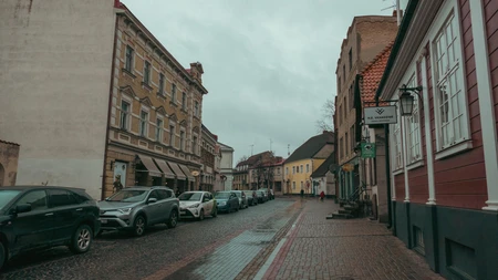Quiet Cobblestone Street