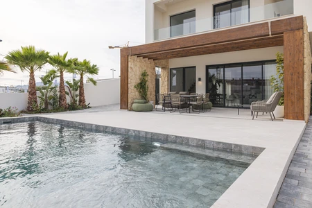 Modern Patio with Pool
