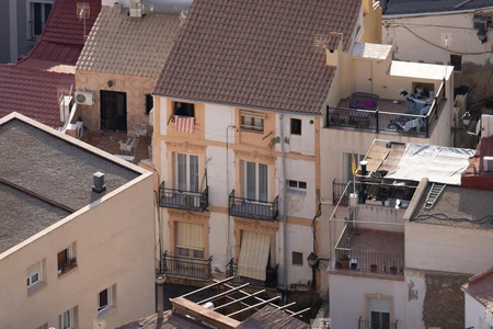 Rooftop View of Urban Residences