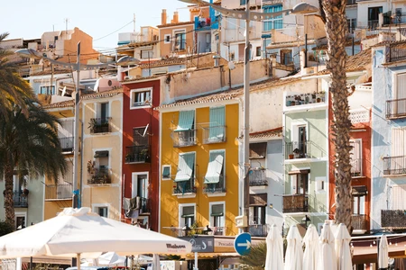 Colorful Street in Mediterranean Town