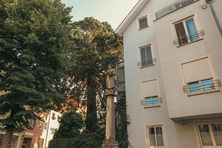 Statue by the Building