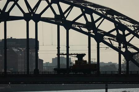 Silhouette of Bridge at Dusk