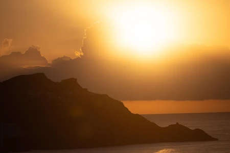 Golden Sunset Over Hills