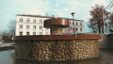 Stone Fountain in Urban Square