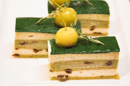 Elegant Green Cake Slices