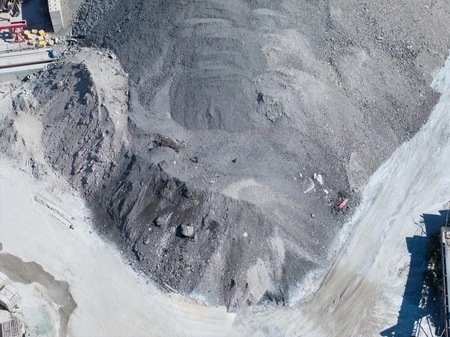 Aerial View of Gravel Quarry