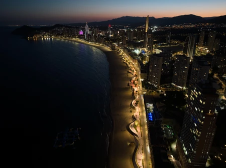 Night Cityscape by the Sea