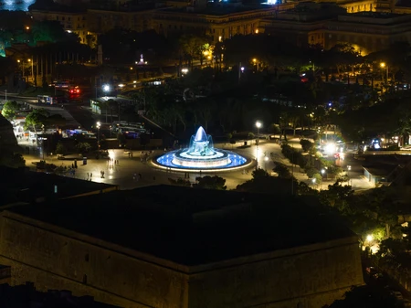 Illuminated Night Fountain