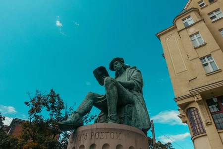 Historic Statue Against a Blue Sky