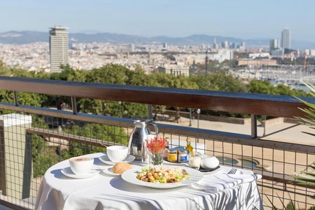 Scenic Breakfast Overlooking a City