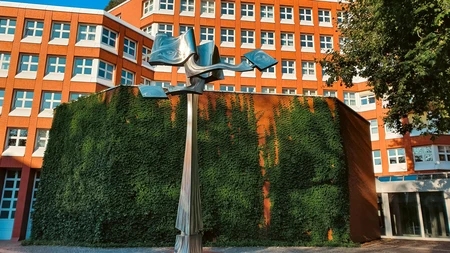 Modern Sculpture in Urban Setting