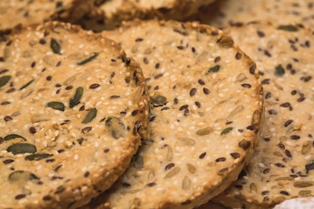 Close-Up of Seed Crackers
