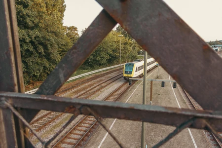 Train Through a Bridge View