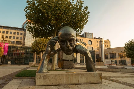 Bronze Sculpture in Urban Plaza
