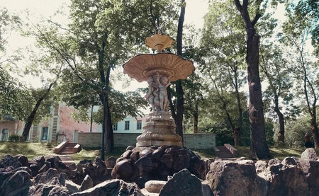 Rustic Fountain in Park