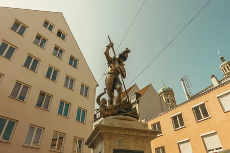 Historic Statue in Urban Setting