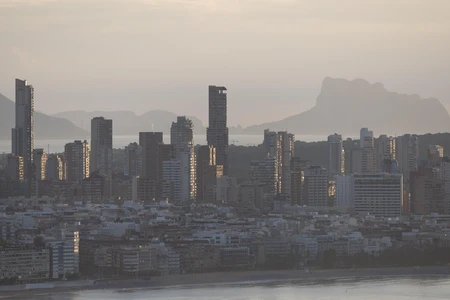 Sunset Over City Skyline