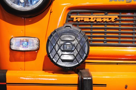 Orange Vehicle Headlight Close-up