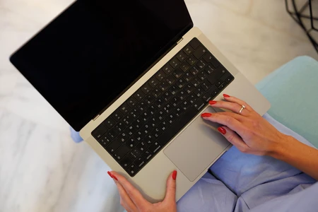 Woman Working on Laptop