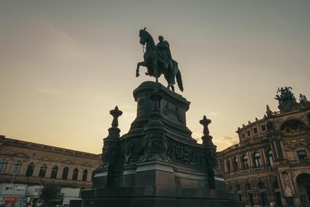 Equestrian Statue at Dusk