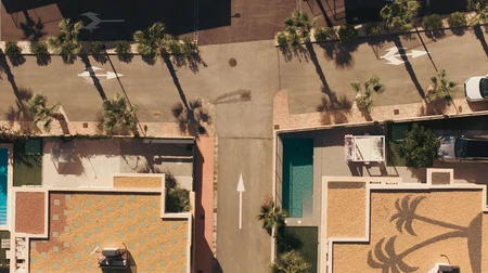 Aerial View of Coastal Streets
