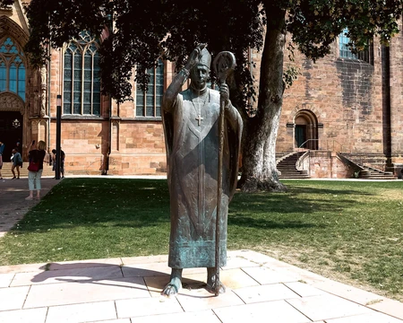 Historical Statue in Urban Garden