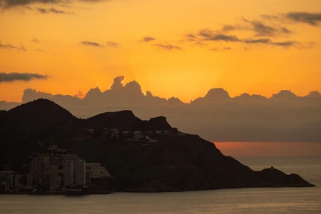 Sunset Over Coastal Hills