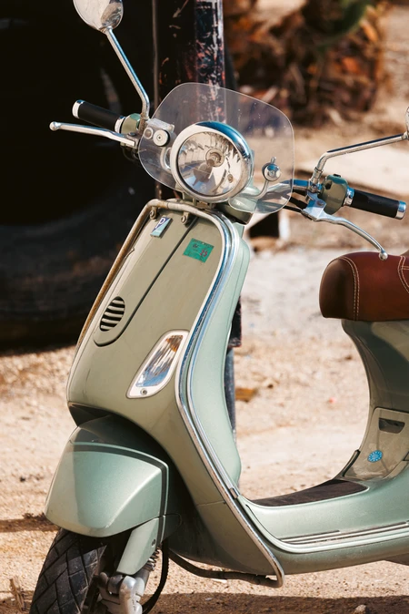 Vintage Scooter by the Beach
