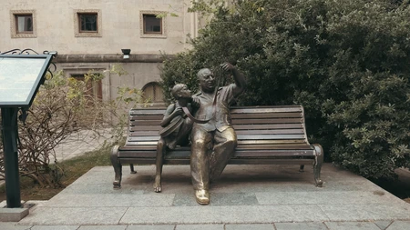 Bronze Statues on a Bench