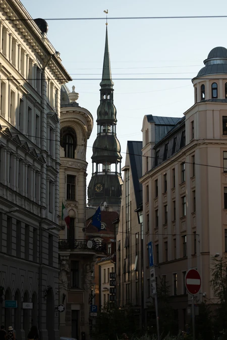 Historic Tower Amidst Urban Architecture