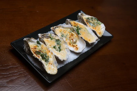 Baked Oysters on Plate