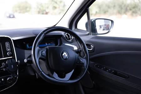 Car Interior with Steering Wheel