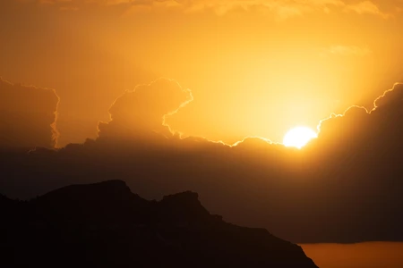 Dramatic Sunset Over Mountains
