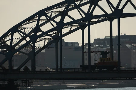 Silhouette of an Industrial Bridge