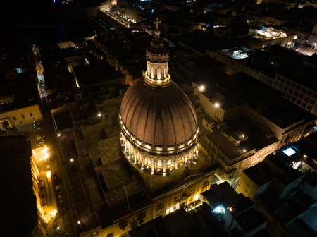 Illuminated Dome at Night