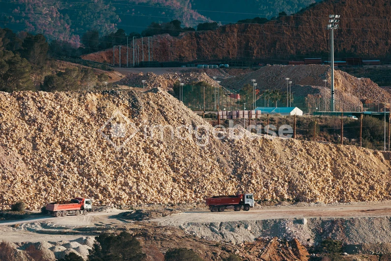 Quarry Site with Trucks