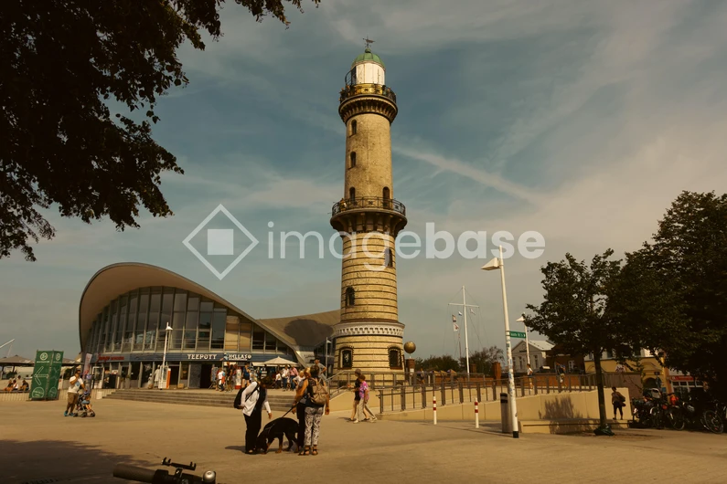 Historic Lighthouse by Modern Structure